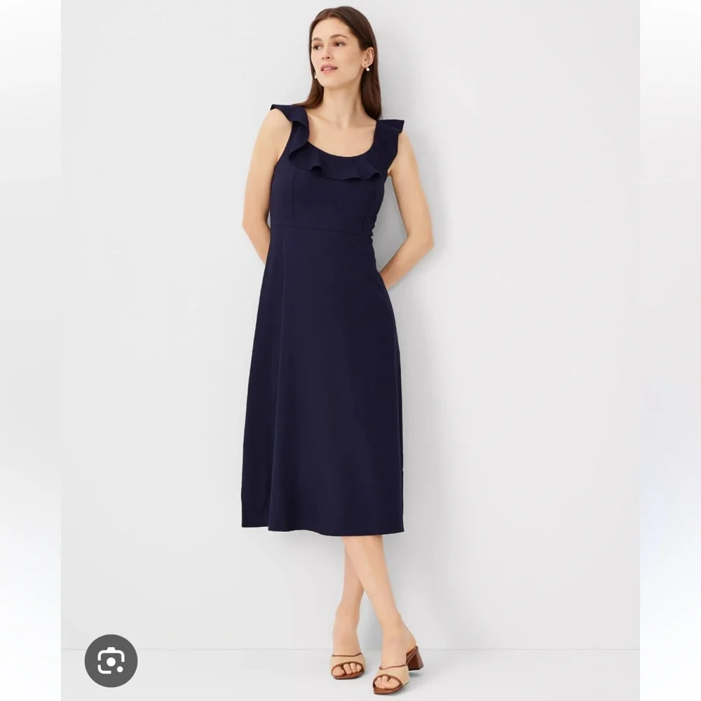 petite long black dress Black Boat Neck Long Sleeve A-Line Penni Midi Dress